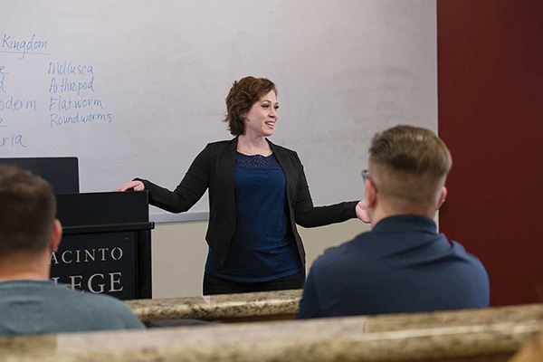 Professor teaching in classroom