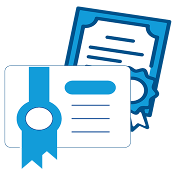 San Jacinto College Degrees icon featuring degree certificates and academic diploma, representing the wide range of academic programs and degrees offered by the college