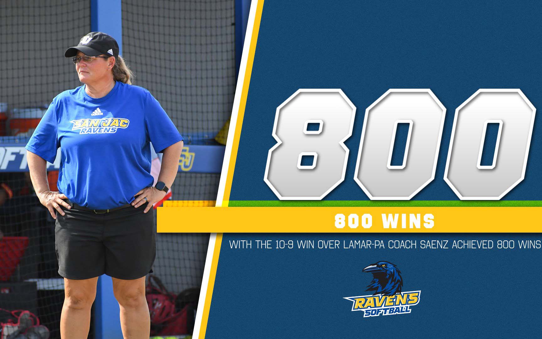 Coach Kelly Saenz 800th win