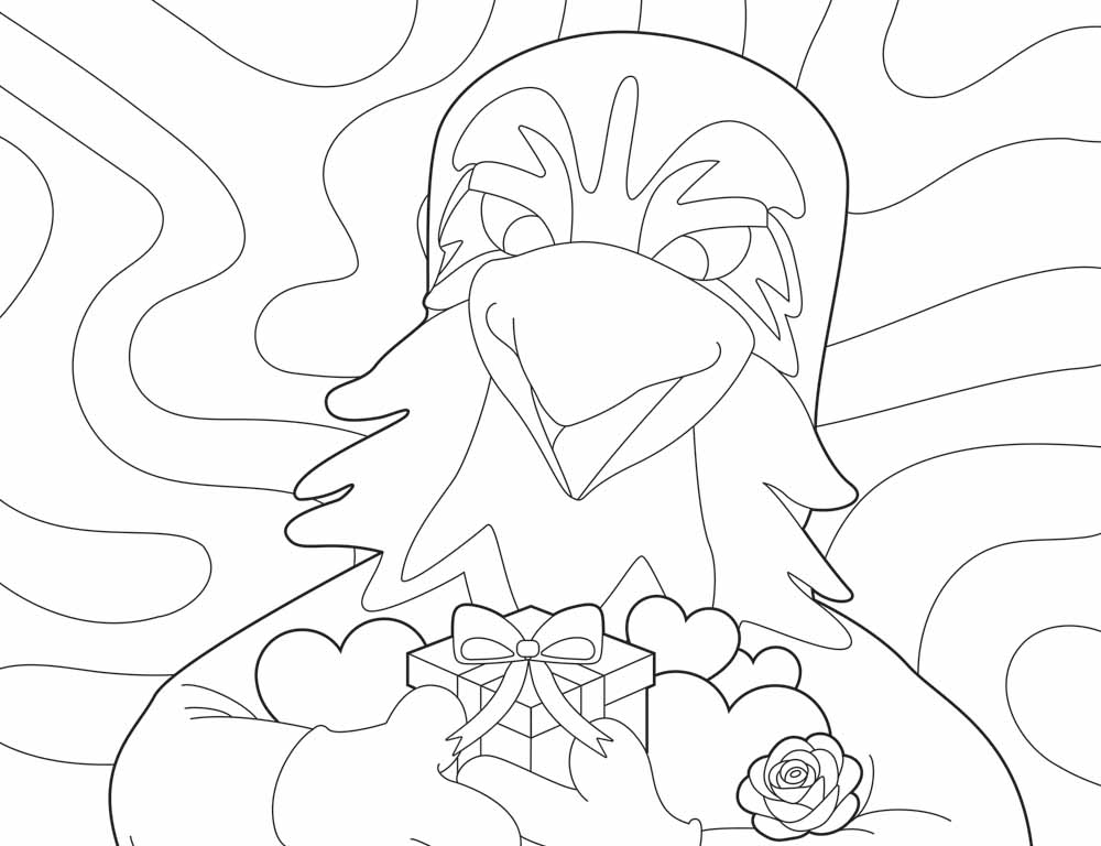 Poe Valentine Coloring Page 4